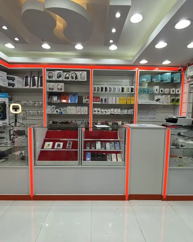 Wall of phone cases and accessories